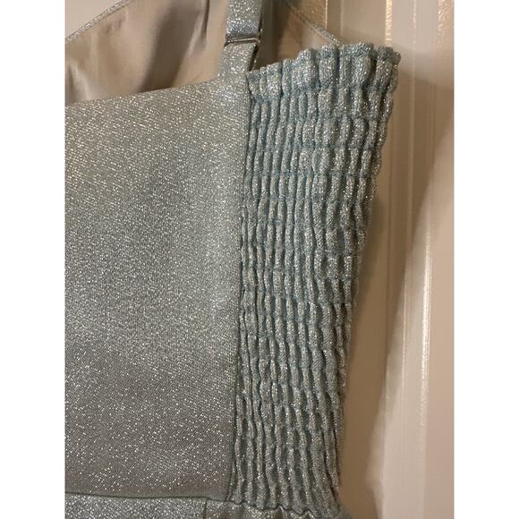 Amanda Uprichard Jordy Metallic Icy Blue Sparkle Mini Cocktail Party Dress Sz S - Picture 10 of 14